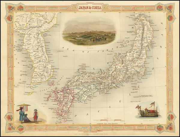 78-Japan and Korea Map By John Tallis