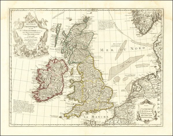 82-British Isles Map By Guillaume De L'Isle