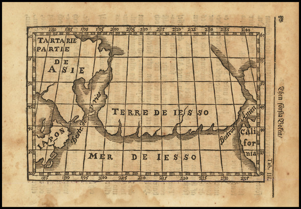 61-Pacific Ocean and California Map By Thomas Campanius Holm