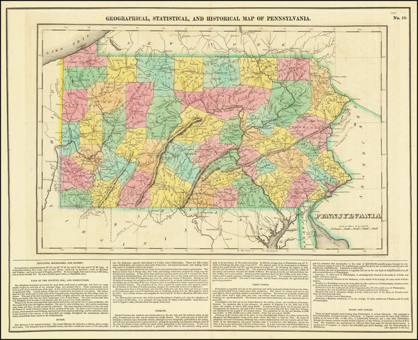 93-Pennsylvania Map By Henry Charles Carey  &  Isaac Lea