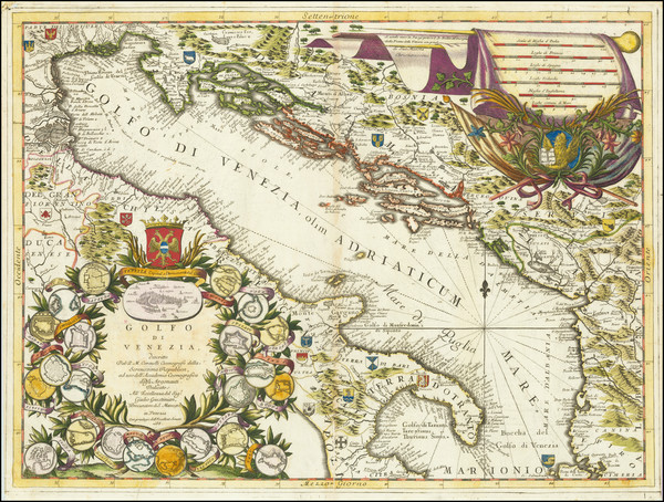 58-Balkans and Italy Map By Vincenzo Maria Coronelli