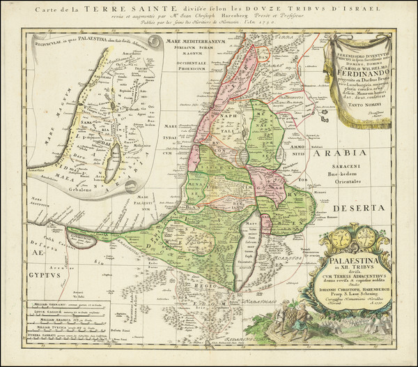 31-Holy Land Map By Homann Heirs / Johann Christoph Harenbergh