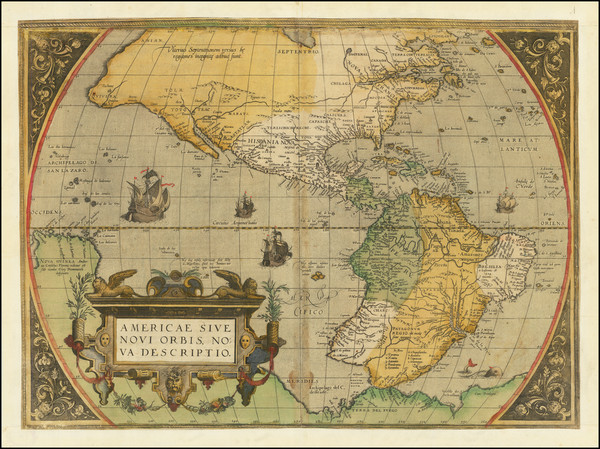 98-Western Hemisphere and America Map By Abraham Ortelius