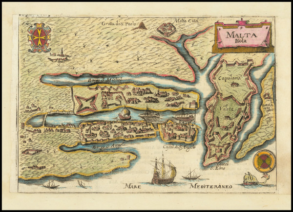 21-Malta Map By Alphonsus Lasor a Varea