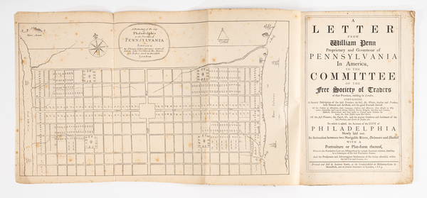 57-Pennsylvania, Rare Books and Philadelphia Map By William Penn / James Coleman