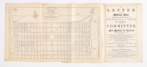 83-Pennsylvania, Rare Books and Philadelphia Map By William Penn / James Coleman