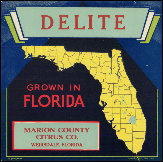 82-Florida and Pictorial Maps Map By Florida Grower Press