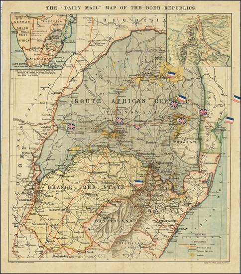 58-South Africa Map By George Philip & Son