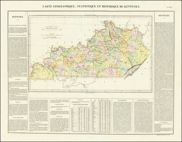 44-Kentucky Map By Jean Alexandre Buchon