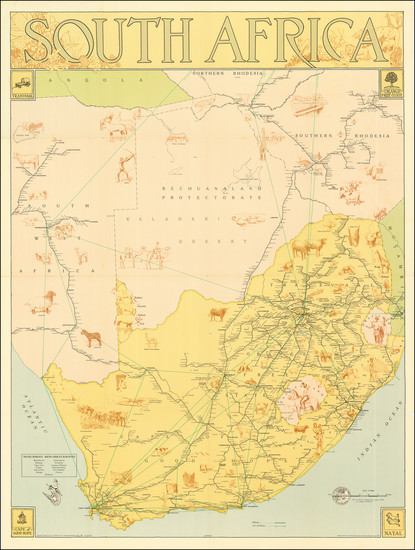 53-South Africa and Pictorial Maps Map By South African Railways Administration