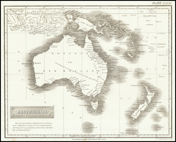 70-Australia & Oceania, Australia, Oceania and New Zealand Map By Sidney Hall