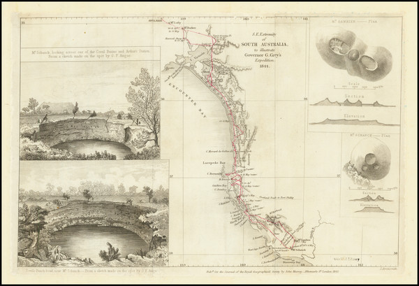 34-Australia Map By Royal Geographical Society / John Murray