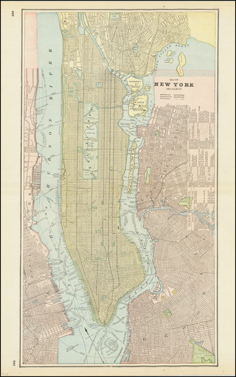 18-New York City Map By George F. Cram