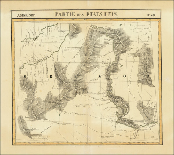 75-Plains and Rocky Mountains Map By Philippe Marie Vandermaelen