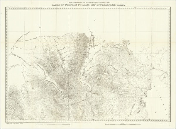 96-Rocky Mountains, Idaho and Wyoming Map By Ferdinand Vandeveer Hayden