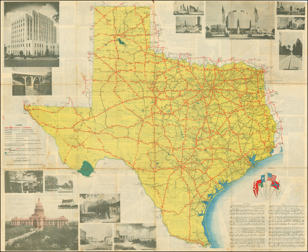 65-Texas Map By R. M. Stene