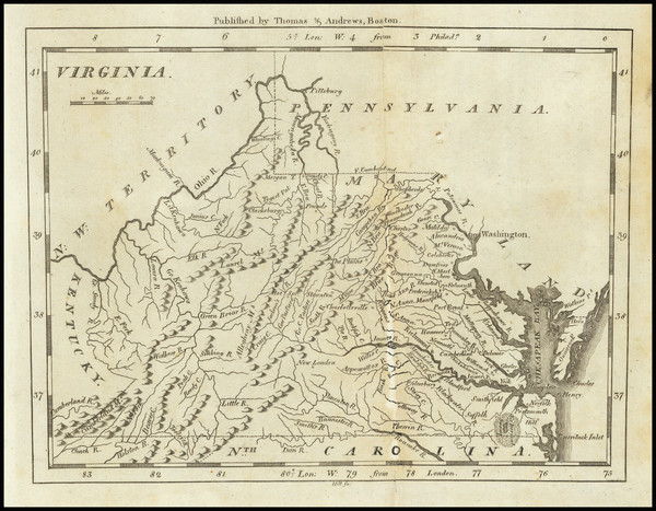 19-Virginia Map By Jedidiah Morse
