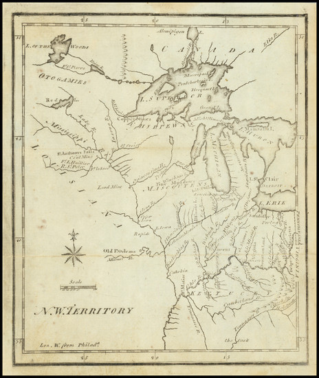 30-Kentucky, Midwest, Illinois, Indiana, Michigan, Minnesota, Wisconsin and Iowa Map By Joseph Sco