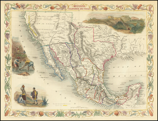 87-Texas, Southwest, Rocky Mountains, Mexico and California Map By John Tallis