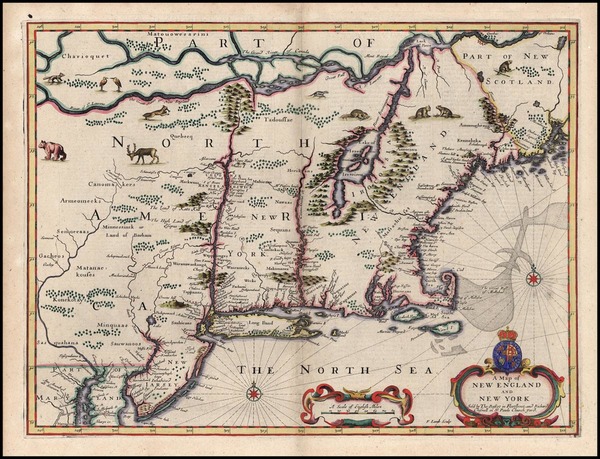 57-New England, Mid-Atlantic and Canada Map By John Speed