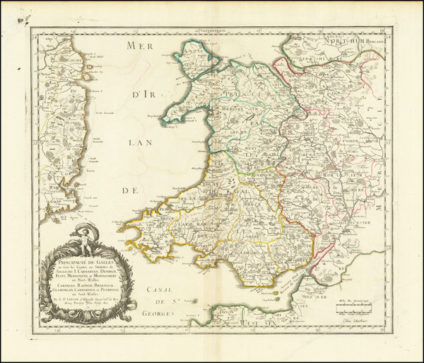 6-Wales Map By Nicolas Sanson