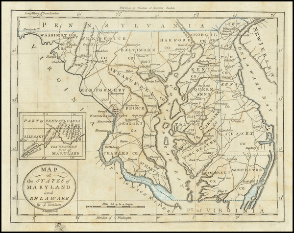 32-Maryland and Delaware Map By Jedidiah Morse