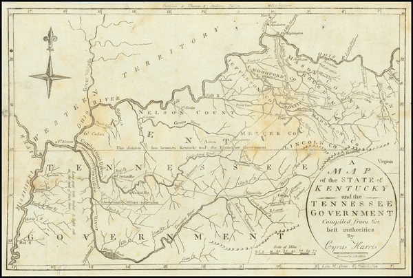 87-South, Kentucky and Tennessee Map By Jedidiah Morse