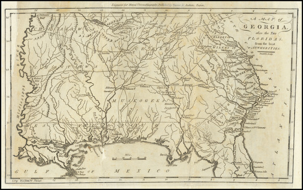 78-Florida, Alabama, Mississippi and Georgia Map By Jedidiah Morse