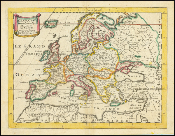 38-Europe Map By Nicolas de Fer