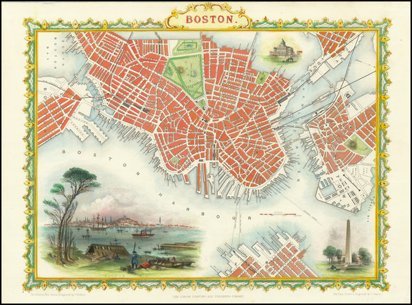 22-Massachusetts and Boston Map By John Tallis