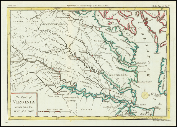 4-Southeast, Virginia and American Revolution Map By Thomas Conder