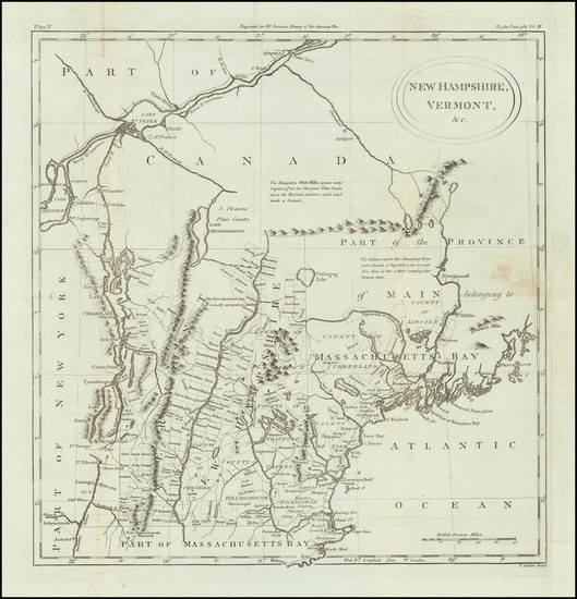 14-New England, Maine, New Hampshire and Vermont Map By William Gordon