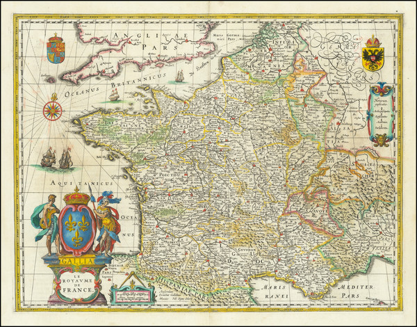 69-France Map By Willem Janszoon Blaeu