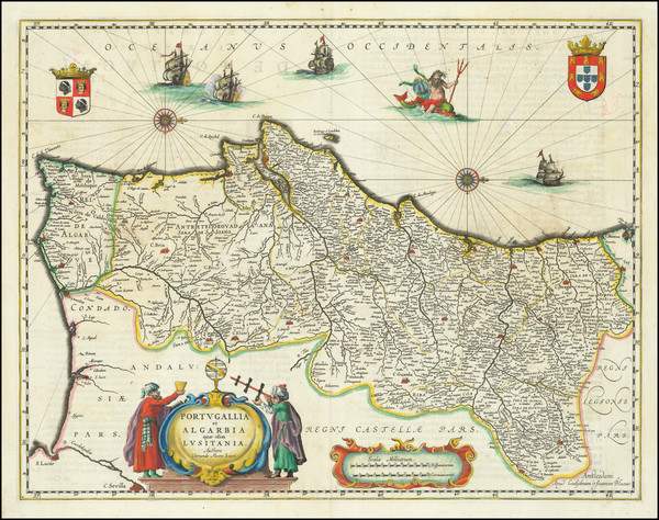 54-Portugal Map By Willem Janszoon Blaeu