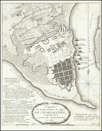 96-South Carolina and American Revolution Map By Charles Picquet