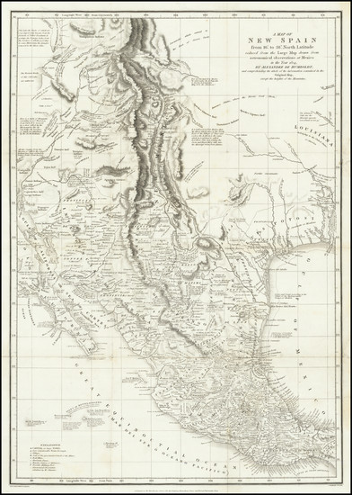 62-Texas, Plains, Southwest, Rocky Mountains, Mexico and California Map By Alexander Von Humboldt