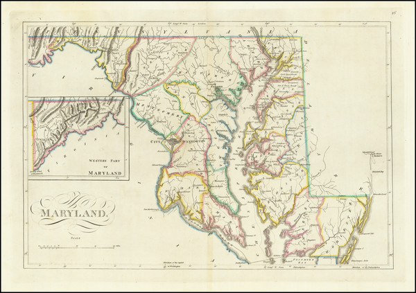 32-Maryland Map By Mathew Carey