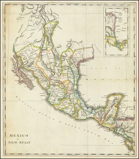 16-Texas, Southwest, Rocky Mountains and Mexico Map By Mathew Carey