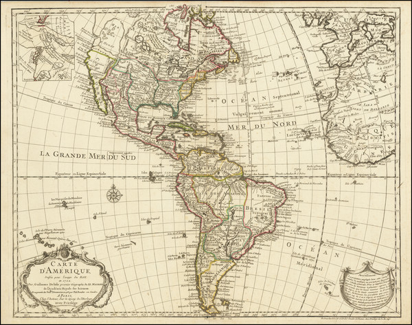 11-Pacific Northwest, Alaska and America Map By Guillaume De L'Isle / Philippe Buache