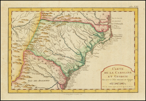 12-Southeast, Georgia, North Carolina and South Carolina Map By A. Krevelt