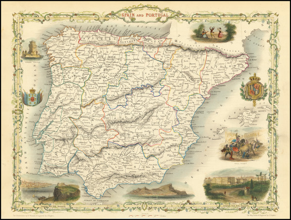 47-Spain and Portugal Map By John Tallis