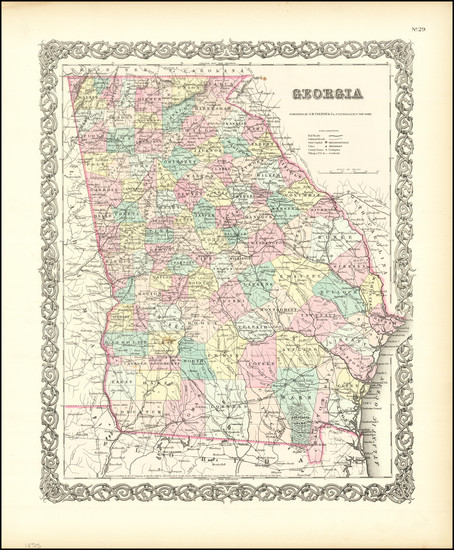 25-Georgia Map By Joseph Hutchins Colton