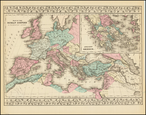 81-Europe, Mediterranean and Greece Map By Samuel Augustus Mitchell