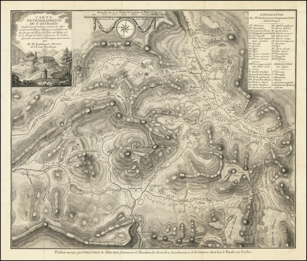 19-Switzerland Map By Charles-François  Exchaquet