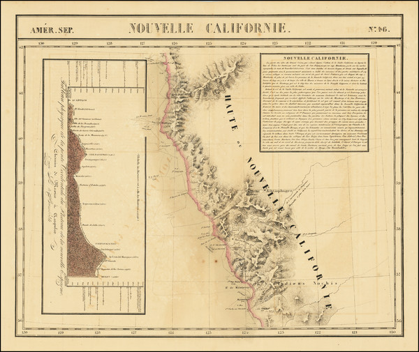 61-California and San Francisco & Bay Area Map By Philippe Marie Vandermaelen