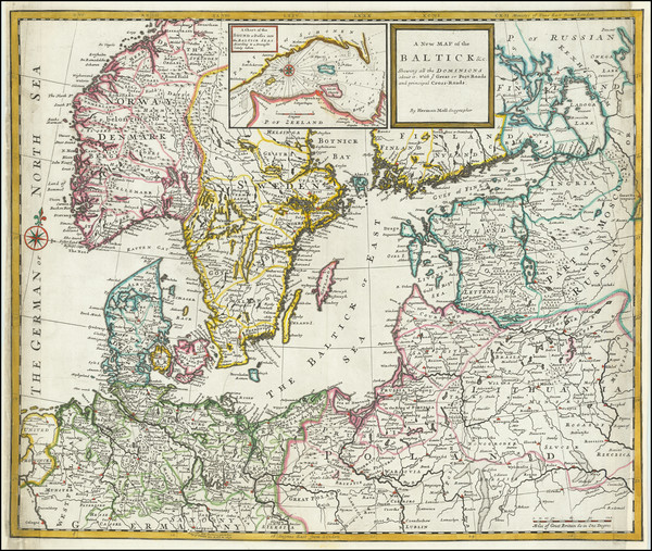 35-Baltic Countries, Scandinavia and Denmark Map By Herman Moll