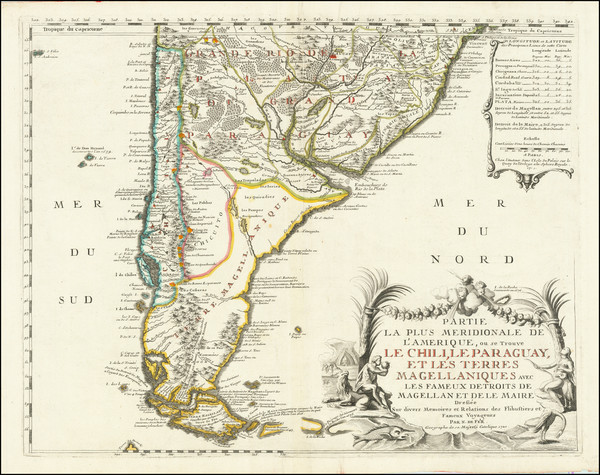 58-Argentina and Chile Map By Nicolas de Fer