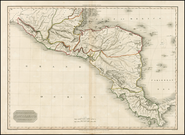 95-Mexico and Central America Map By John Pinkerton