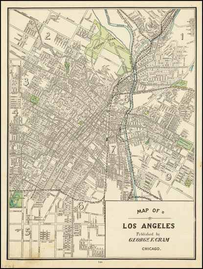 79-Los Angeles Map By George F. Cram