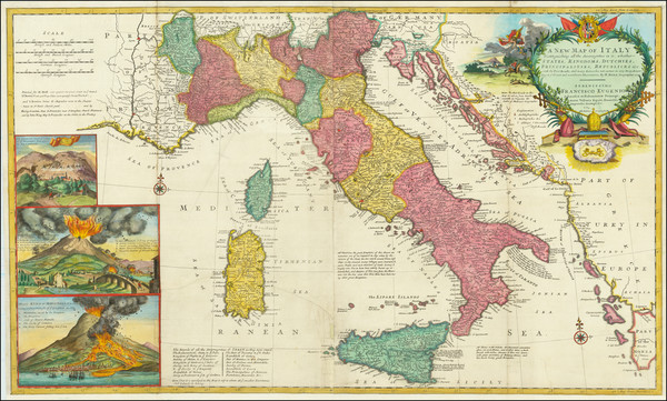 87-Italy Map By Herman Moll